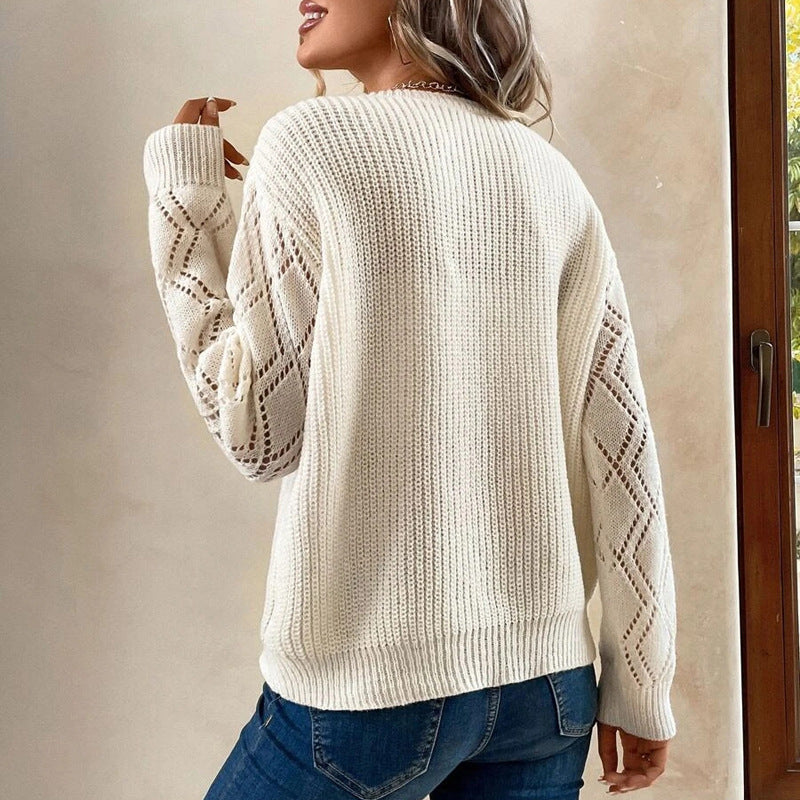 Spring Autumn V neck Sweater Loose Casual Pullover Women Knitwear Bella Mia